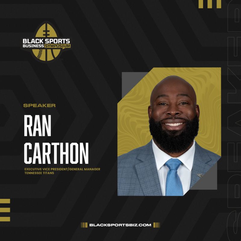 Ran Carthon, Executive Vice President/General Manager of the Tennessee @Titans will join us at #BlackSportsBiz next month. And to think we’re not done yet! Visit blacksportsbiz.com today to take a look at our confirmed speakers and purchase your tickets!