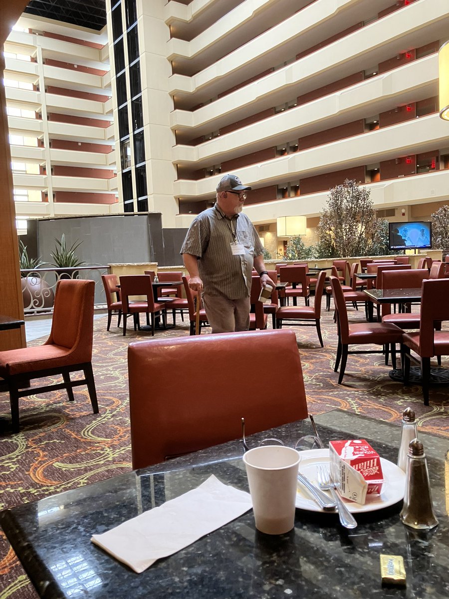 #fat #slobby #fbi #gangstalker In Springfield, Mo. at hotel sitting in closed dining area. But the SHOW MUST GO ON!!!! #gangstalking #targetedindividuals