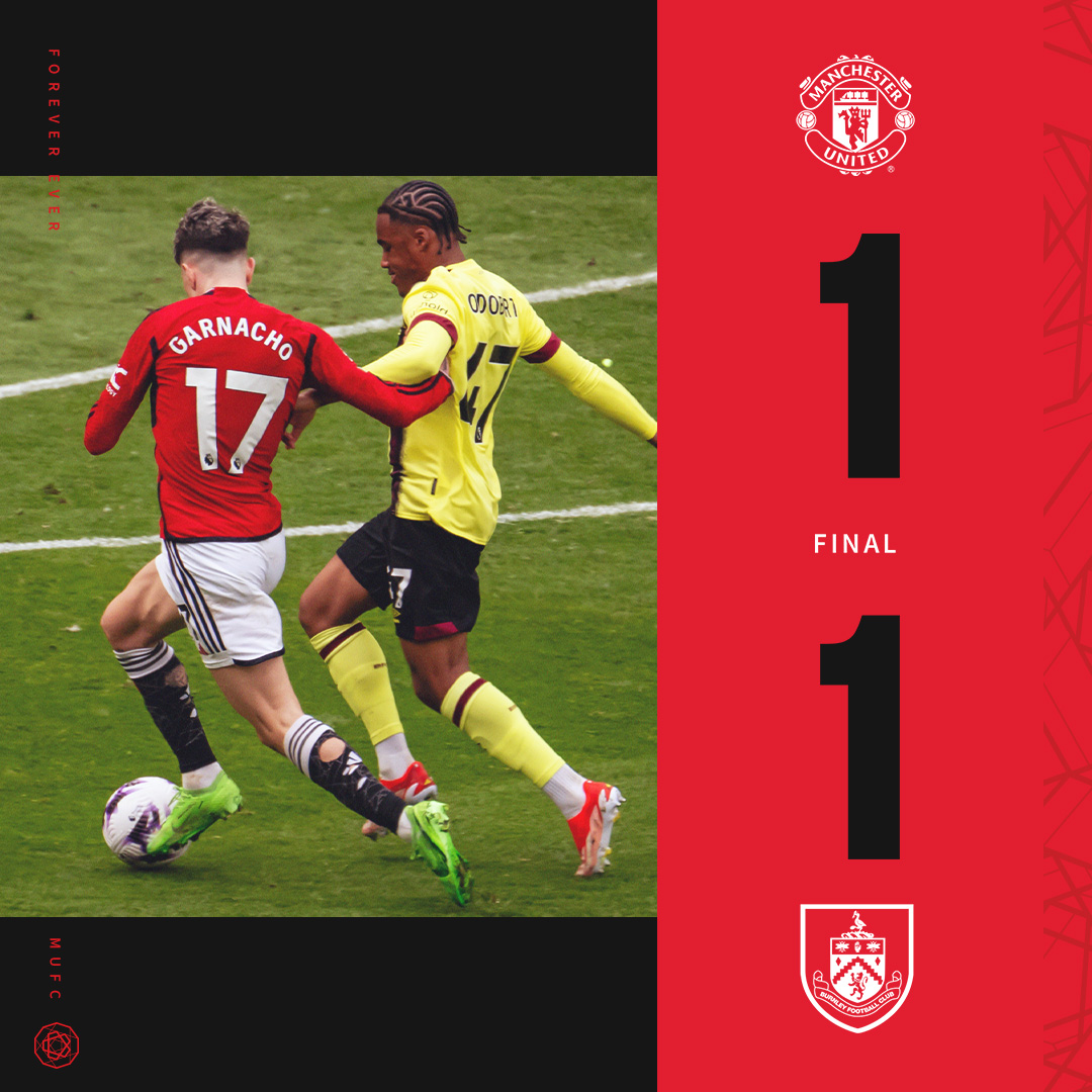 ⚖️ El partido termina igualado. #MUFC || #MUNBUR