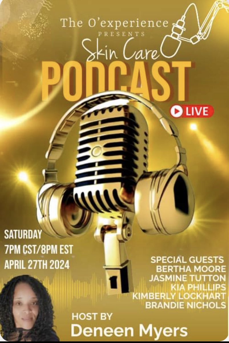 berthamoore's tweet photo. I’m a guest panelist! Yes, it’s my 1st PODCAST!!!!! I’m excited for you to meet the host and other ladies on the panel. So, join me tonight as we talk about SKIN CARE #podcast #Skincare #skincareroutine #skincareproducts #skincaretips #SkincareEssentials #skincarecommunity https://t.co/vAYhi7mXcp