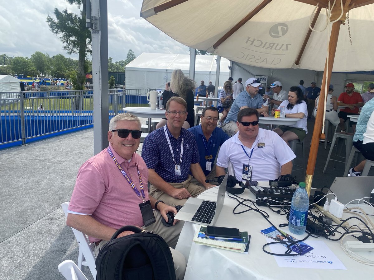 Always a blast ⁦@Zurich_Classic⁩ on ⁦@1061_TheTicket⁩ with Ed Daniels, Steve Worthy and Tom Long. ⁦@CCSdaily⁩