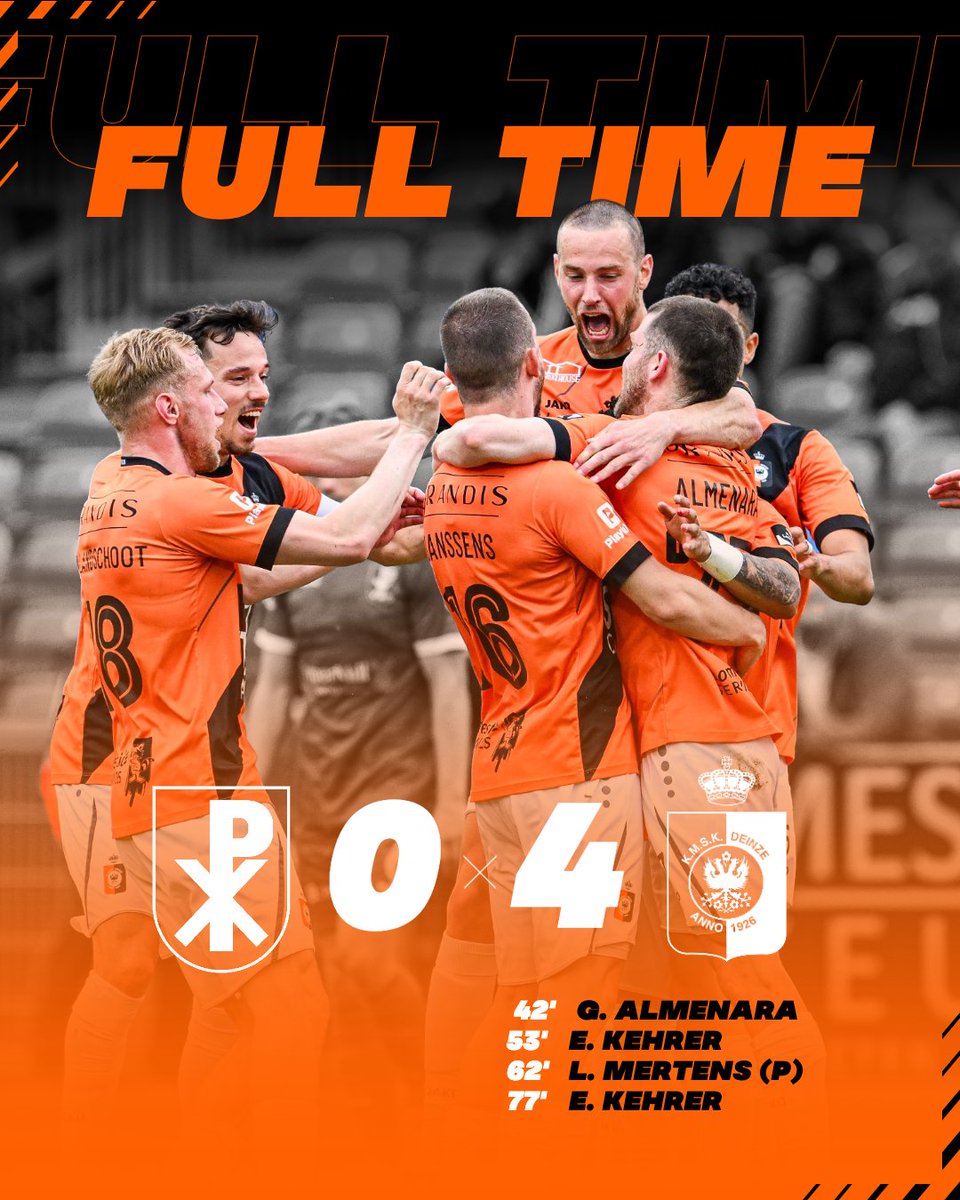 KMSKDeinze's tweet photo. 𝐅𝐔𝐋𝐋𝐓𝐈𝐌𝐄 | KMSK Deinze overklast Patro Eisden in de heenwedstrijd! 🧡🖤 #PATDEI https://t.co/ILJ5gbA4s1