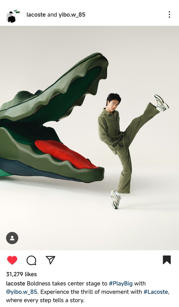 WYBthaifans's tweet photo. Lacoste แชร์โพสต์ร่วมกับ #หวังอี้ป๋อ บน Instagram

#WangYiboxLacoste
#WangYibo #王一博 https://t.co/BHlRwvmBSx