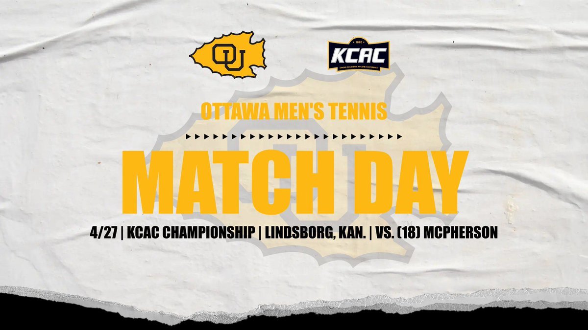 .@TennisOttawa Men will play (18) @MacBulldogs10s in the KCAC Tournament Championship TODAY at Bethany College in Lindsborg, Kan. The match will follow the women's contest, which is scheduled to begin at 10am. #BraveNation