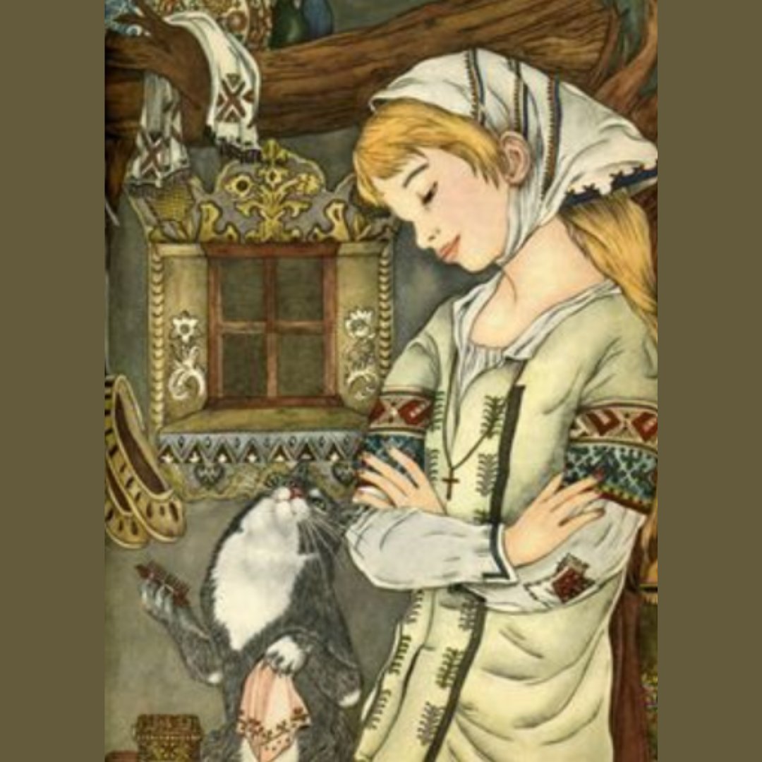 Today's fairy tale illustration is Baba Yaga and Her Cat from 'My Big Book of Cat Stories.'⁠
⁠
-Art by Adrienne Segur.⁠

#carterhaughschool #fairytales