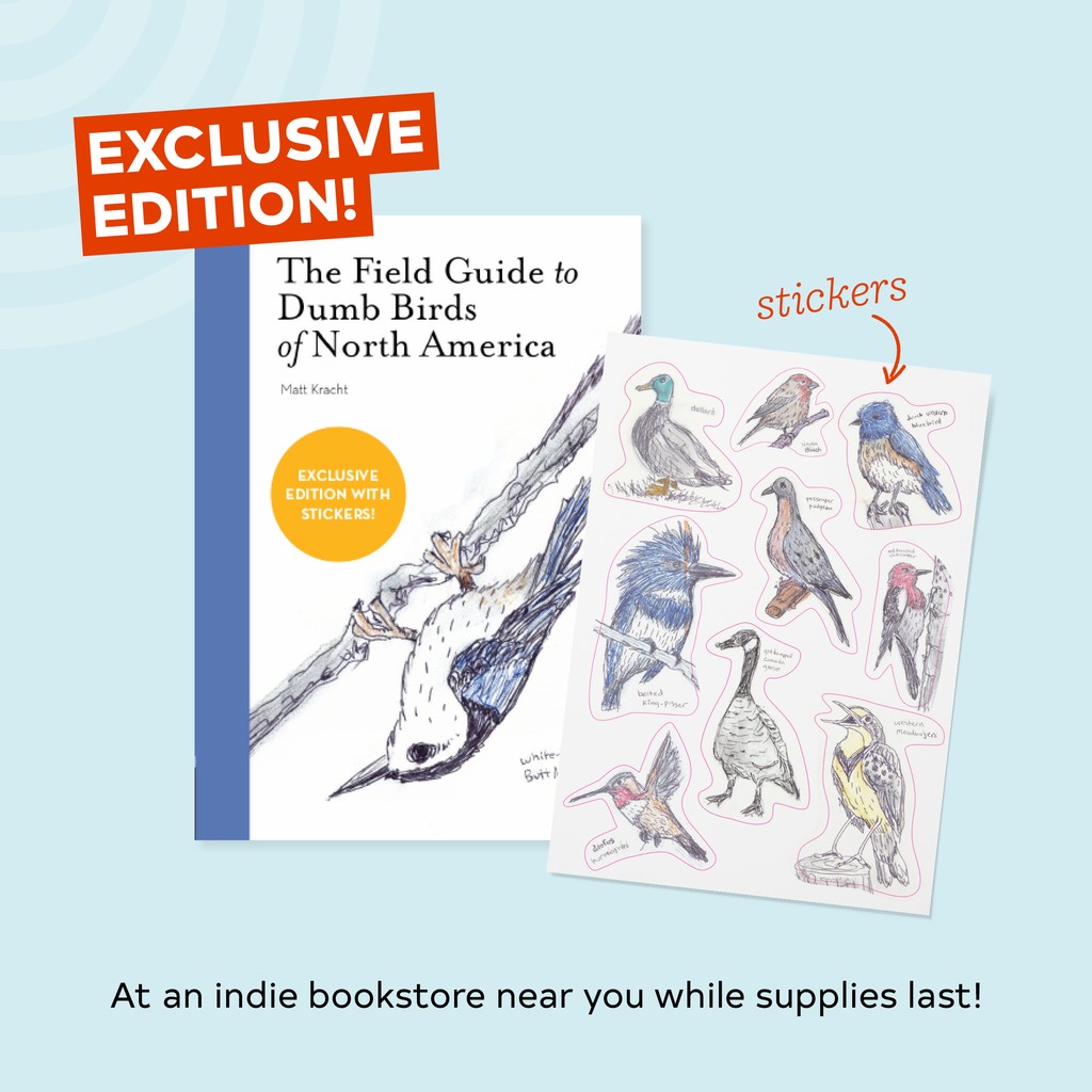 Happy Independent Bookstore Day!🩵 Find your nearest participating indie bookstore here: l8r.it/S7S9 📣PSA: Get your exclusive edition of The Field Guide to Dumb Birds of North America by @mkracht at an indie bookstore near your while supplies last.