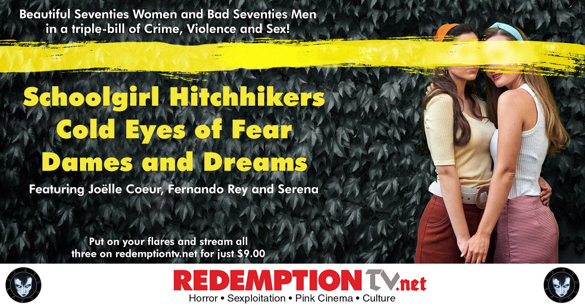 Leaving soon, a triple-bill of beautiful 70s women, bad 70s guys, and lashings of crime, violence and sex!
Have a #sleazysaturday #movienight on Redemption TV
Linktr.ee/RedemptionFilms
#whattowatch #70sexploitationmovies