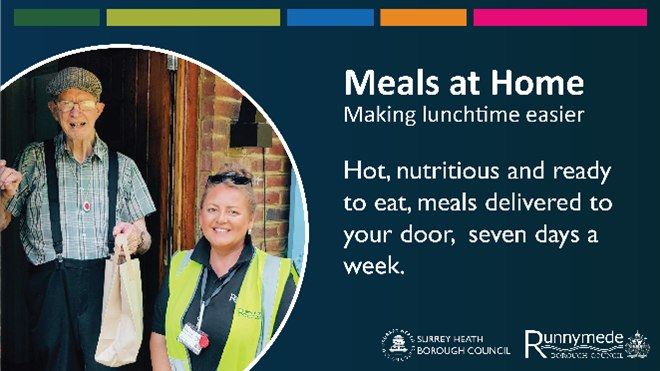 @Surreyheath's Meals at home provide nutritiously balanced meals, hot and ready to eat delivered daily by a member of their team.

The service is available to all residents 7 days a week.

For more info and to sign up👇
orlo.uk/YzVp4

#MealsOnWheels #SurreyHeath