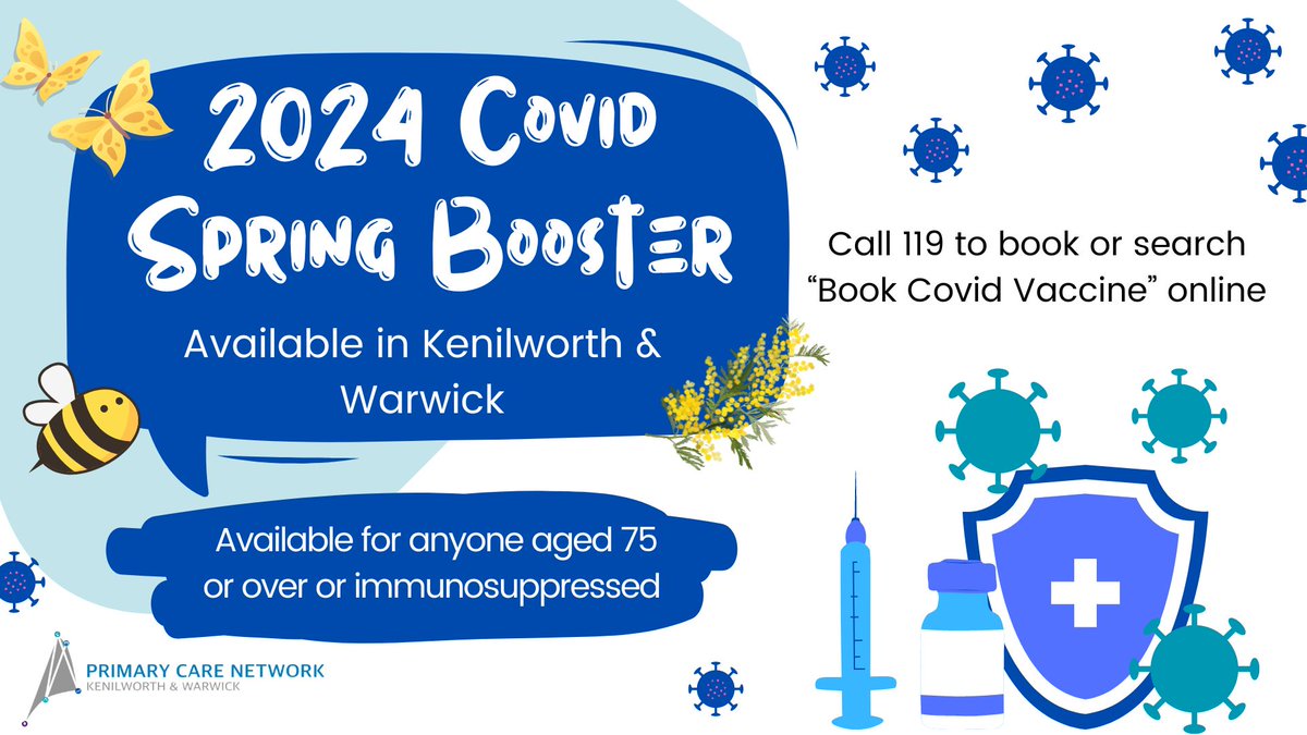 If you are aged 75 or over or immunosuppressed, you can now book your 2024 COVID Spring Booster Vaccine.