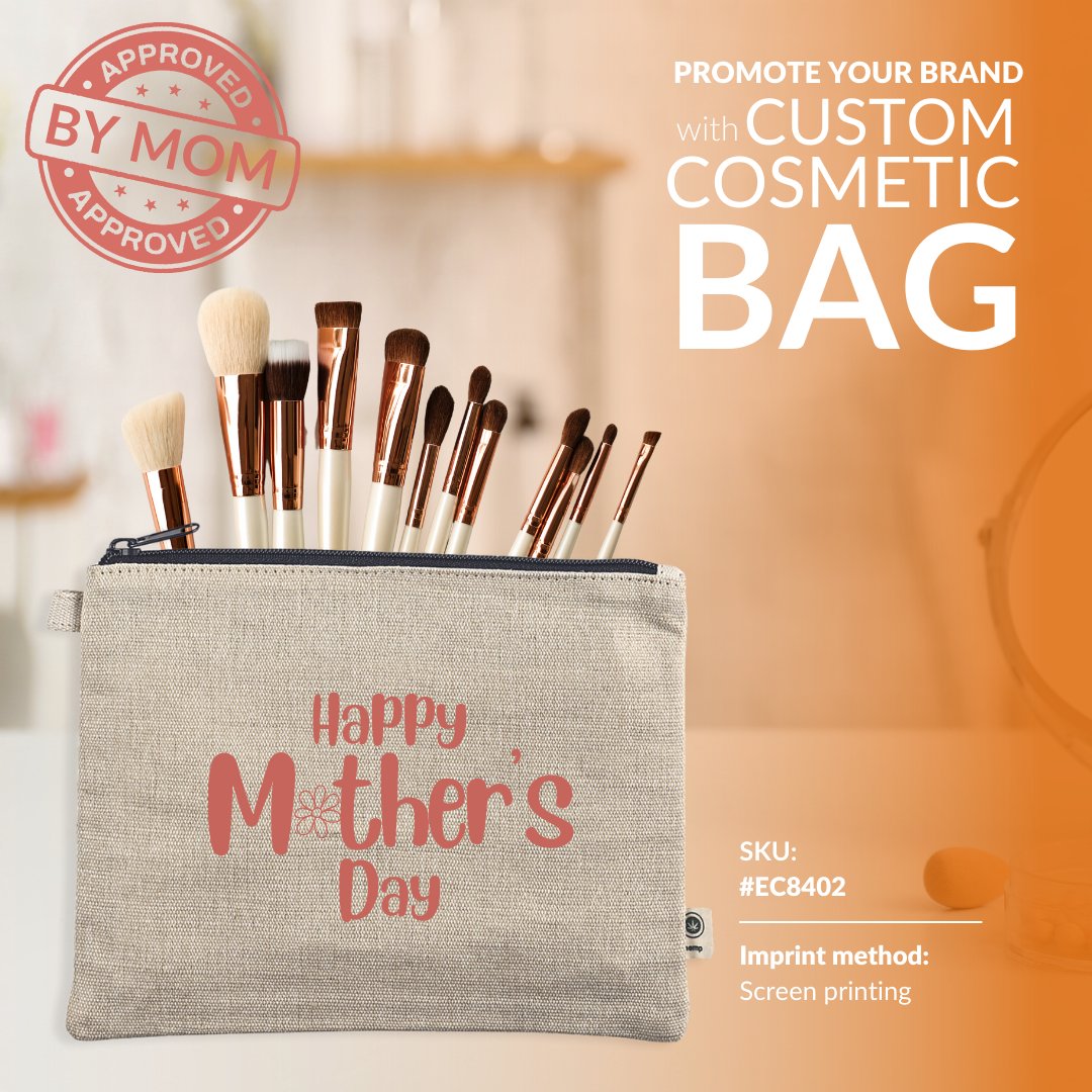 A unique touch to your makeup routine 💋💄 Customize them with your name or favorite design and make your beauty products even more special with Promogator

#promogator #cosmeticbag #customproducts #mothersday #beautyproducts