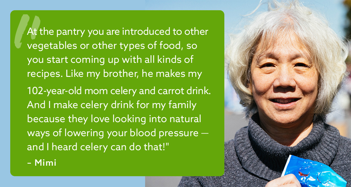 Our participants often rave about our produce offerings, and lately, celery has been getting a lot of love! From the dynamic ways celery can be used in recipes to its evident health benefits, Ms. Chang, Mr. Wan, and Mimi, our participants, have a lot to say about celery! 🌱