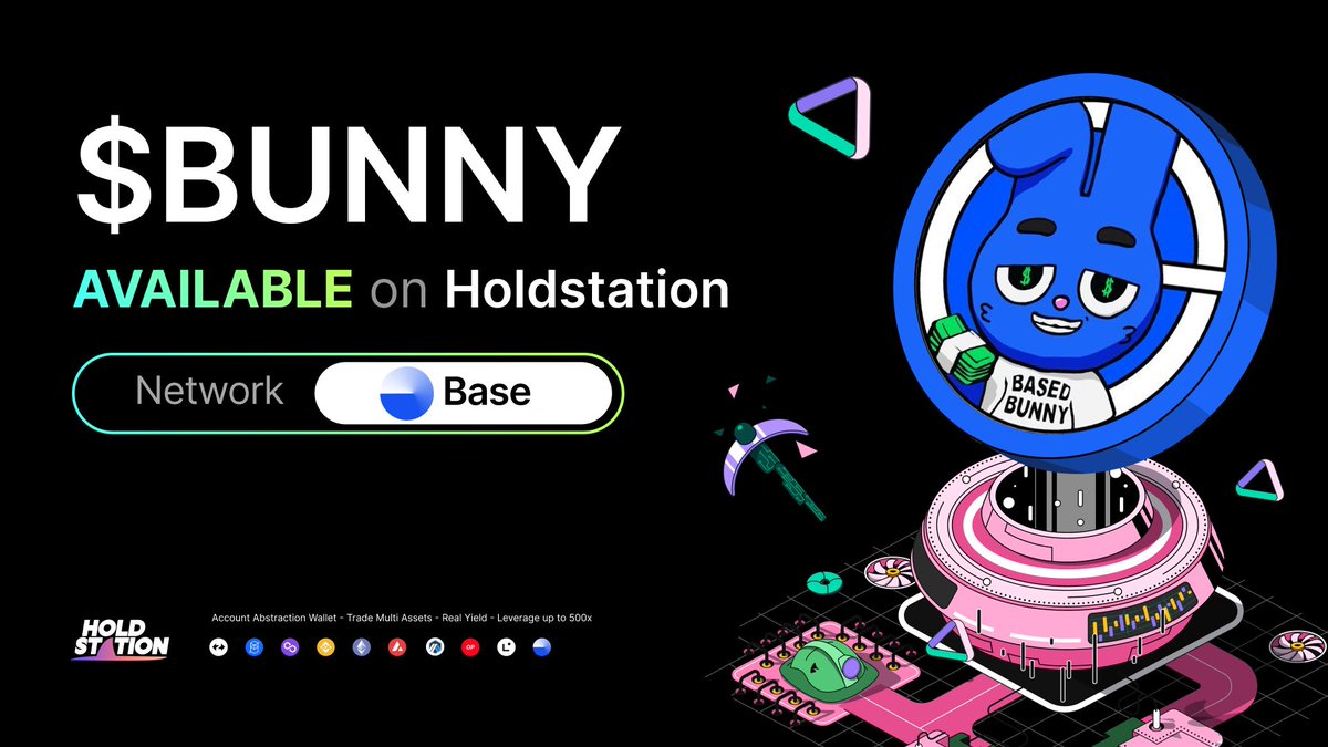 🔔 New Verified Token Alert! #Holdstation Smart Wallet now supports @bunnycoinbased - $BUNNY token swaps on #Base Safely and easily swap your verified #BUNNY tokens right within the Holdstation Wallet now!