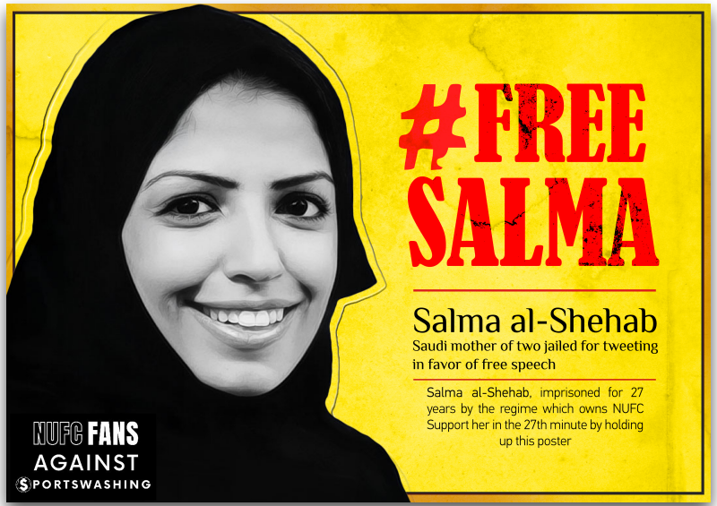 1/5. In my country, one tweet could steal 27 years of your life, as happened with activist Salma al-Shehab. #FreeSalma