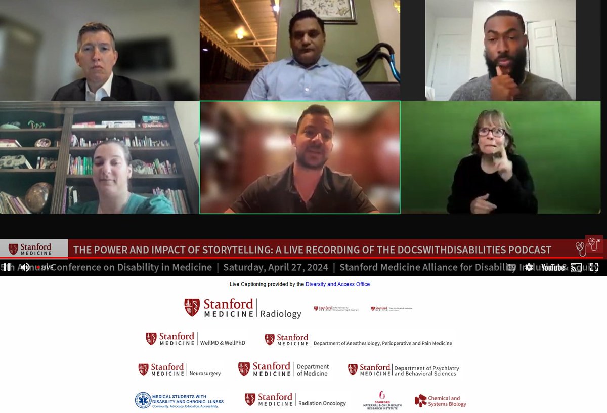 Happening now. @StanfordMedADIE All it takes is one story to give a ray of hope for a disabled provider. The numbers are nothing without a story. #DisabledDoctors #disabilitysupport  #Inclusion #DisabilityIsAPartOfDiversity