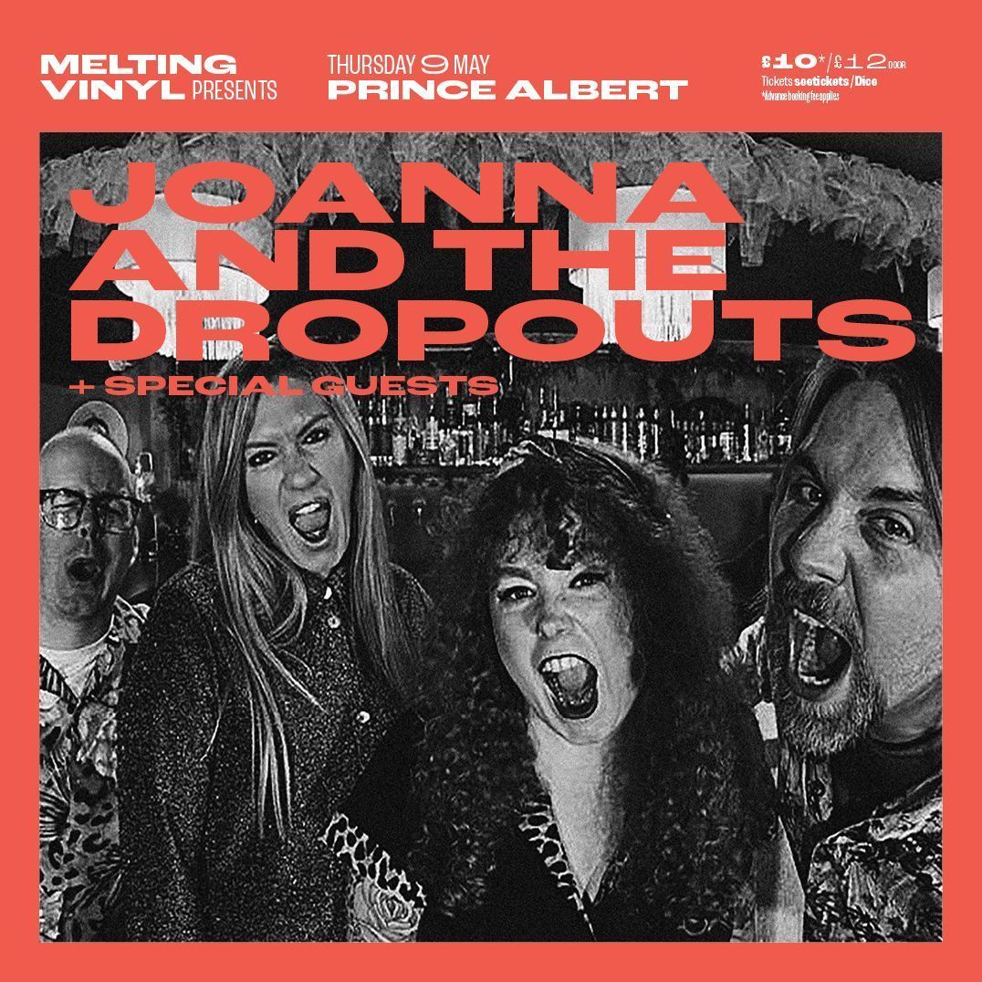 Brighton's Joanna And The Dropouts infuse their music with catchy riffs and surf-tinged guitar sounds & they play The Prince Albert #Brighton on Thursday 9th May. Recommended for fans of The Cramps, The B52’s and John Waters films. 🎟️ bit.ly/MeltingVinylTi… #brightonlivemusic