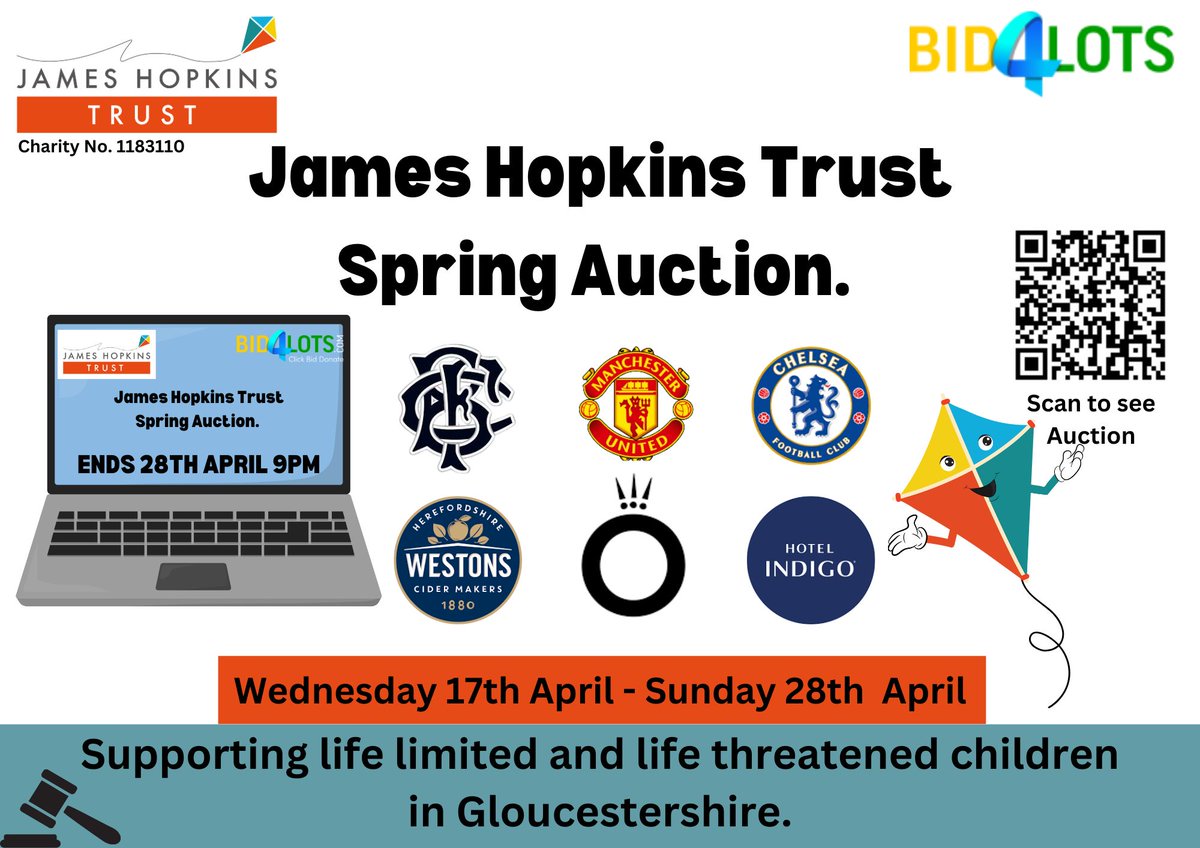 OUR AUCTION ENDS IN LESS THAN 24 HOURS! ~ Driving experience ~ Afternoon Tea ~ Signed Chelsea Ball ~ Wine Tasting experience ~ Barbarians vs Fiji tickets x4 ~ Luxury Lodge get away ~ Cider Tour and a selection of Cider AND MORE..... bid4lots.com/catalogue.cgi?…...