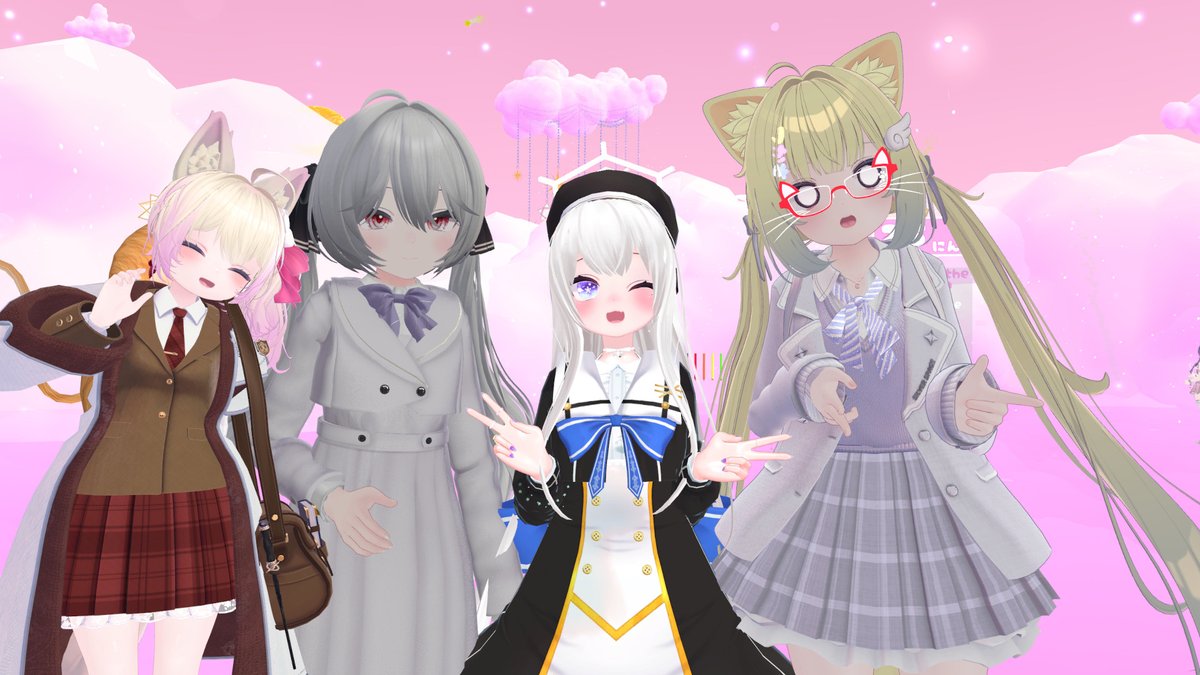 #VRC #VRChat #あまうさくらぶ 
あまうさくらぶ4月定期交流会いってきました～
もうかわいいでいっぱいでしたっ☺️

1. 集合写真
2. 神代つかささん、さくやんぐさん、U_Akariさん、Cururyaさん、飛鳥ユウリさん、Euexさん、紫雨けいさん
3. ちとせさん、雪ノ稚ユキナさん、神代つかささん