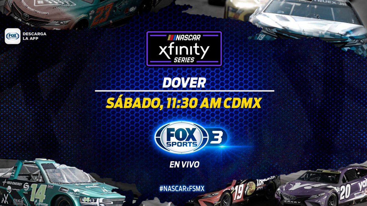 Los pilotos están listos para hacer vibrar el óvalo 🏁 Aceleraremos a máxima velocidad con #NASCARxFSMX Xfinity Series Dover Hoy a las 11:30 AM CDMX en vivo por @FOXSportsMX 3️⃣