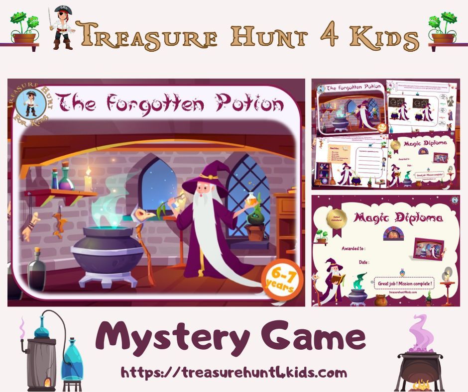 🔍 Dive into a Magical Investigation: 'The Forgotten Potion' 🔍
Join our old magician on an astonishing quest to recover the lost ingredients of his magical potion!
treasurehunt4kids.com

#TheForgottenPotion #MagicalInvestigation #FamilyGame #ChildrensActivities