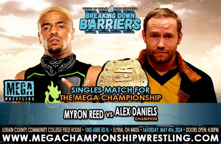 MEGA MAFIA,In the main event for BDB 12 'The Young Goat' Myron Reed challenges MEGA Champion Alex Daniels. Early in their careers these two met and blew the roof off of the building . Round 2 will not be any different Tics at mcw.yapsody.com