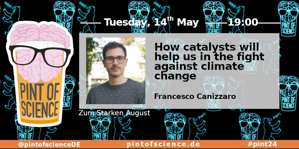 🥼 Francesco Cannizzaro
🧪 How catalysts will help us in the fight against climate change
🕖 7pm
#pint24 #pint24de