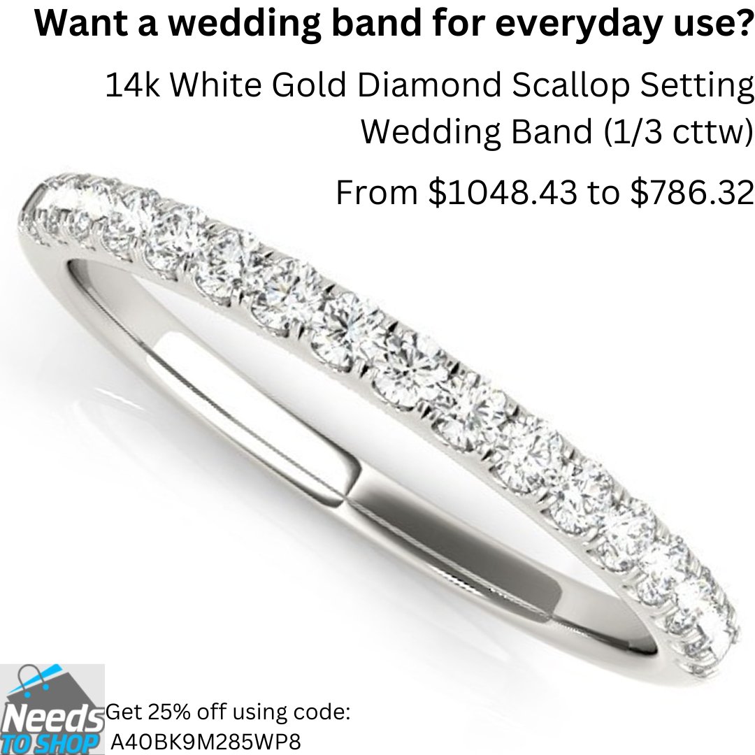 Want a wedding band for everyday use? needstoshop.com/14k-white-gold… Get 25% off till April 30 using code: A40BK9M285WP8 #wedding #weddingband #weddingring #WeddingImpossible #weddingdress #jewelry #jewellry #goldjewelry #14k #ring #jewelryaddicate #jewelrycollection