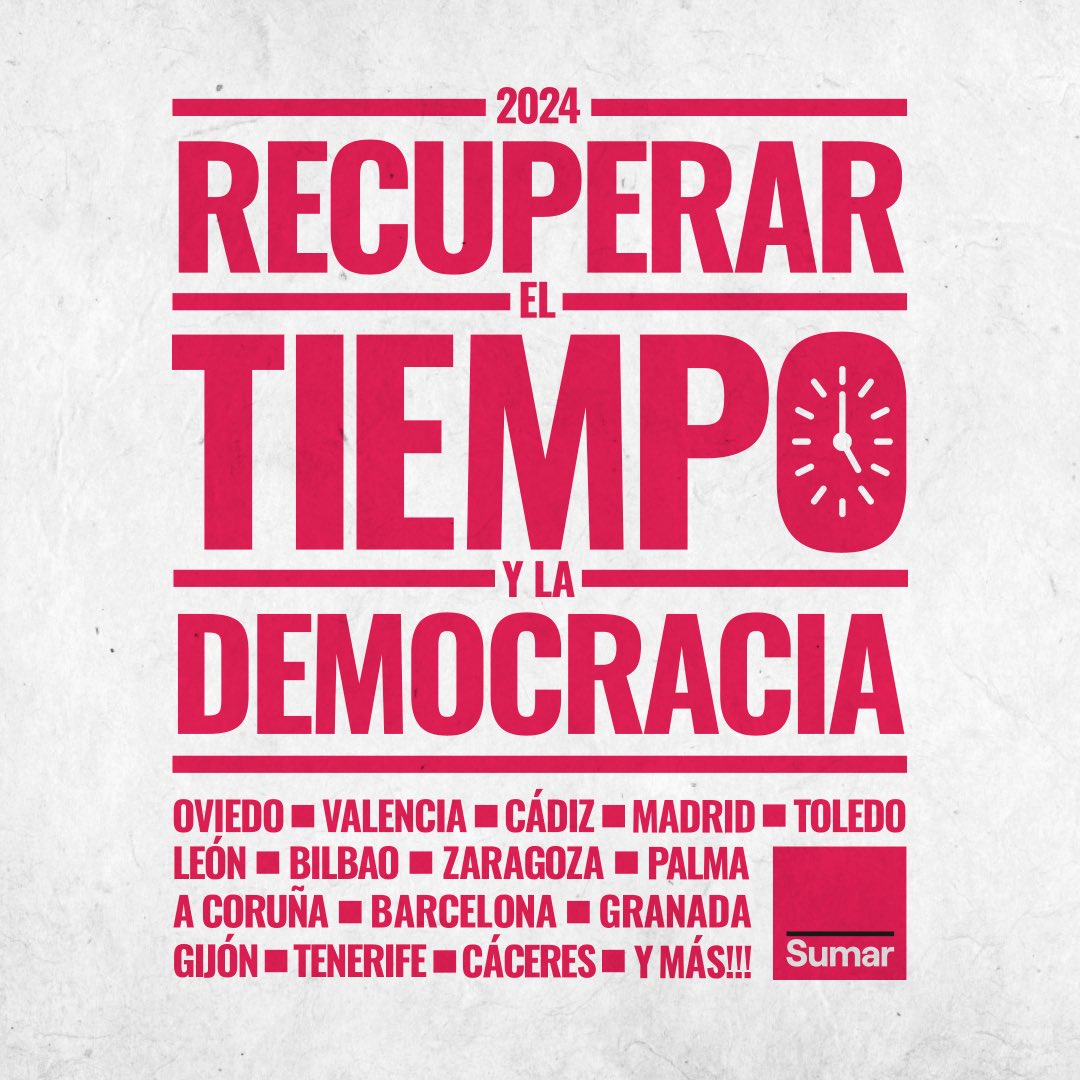 Vamos a iniciar un camino para recuperar el tiempo y la democracia. Porque el tiempo es poder.