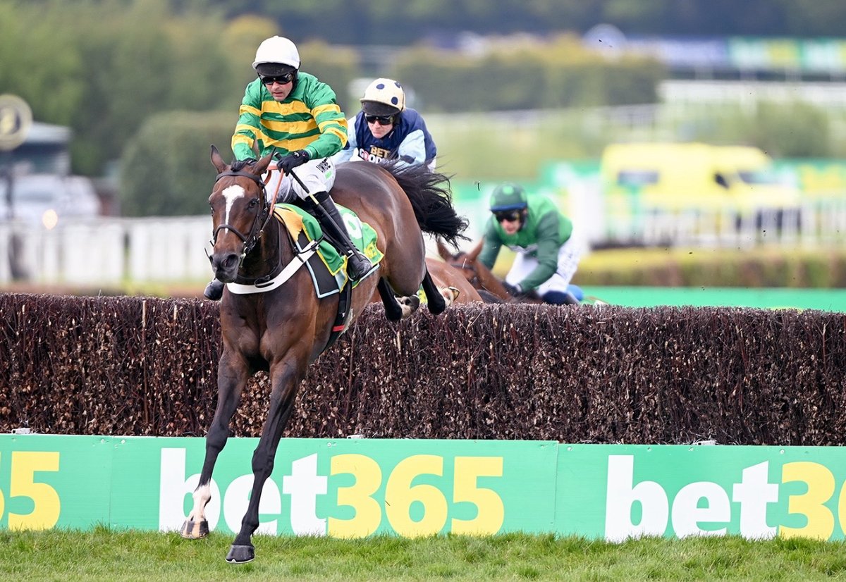 Jonbon caps a fantastic season for JP McManus when taking the Celebration Chase for the second year in a row at Sandown today 📸 Bill Selwyn