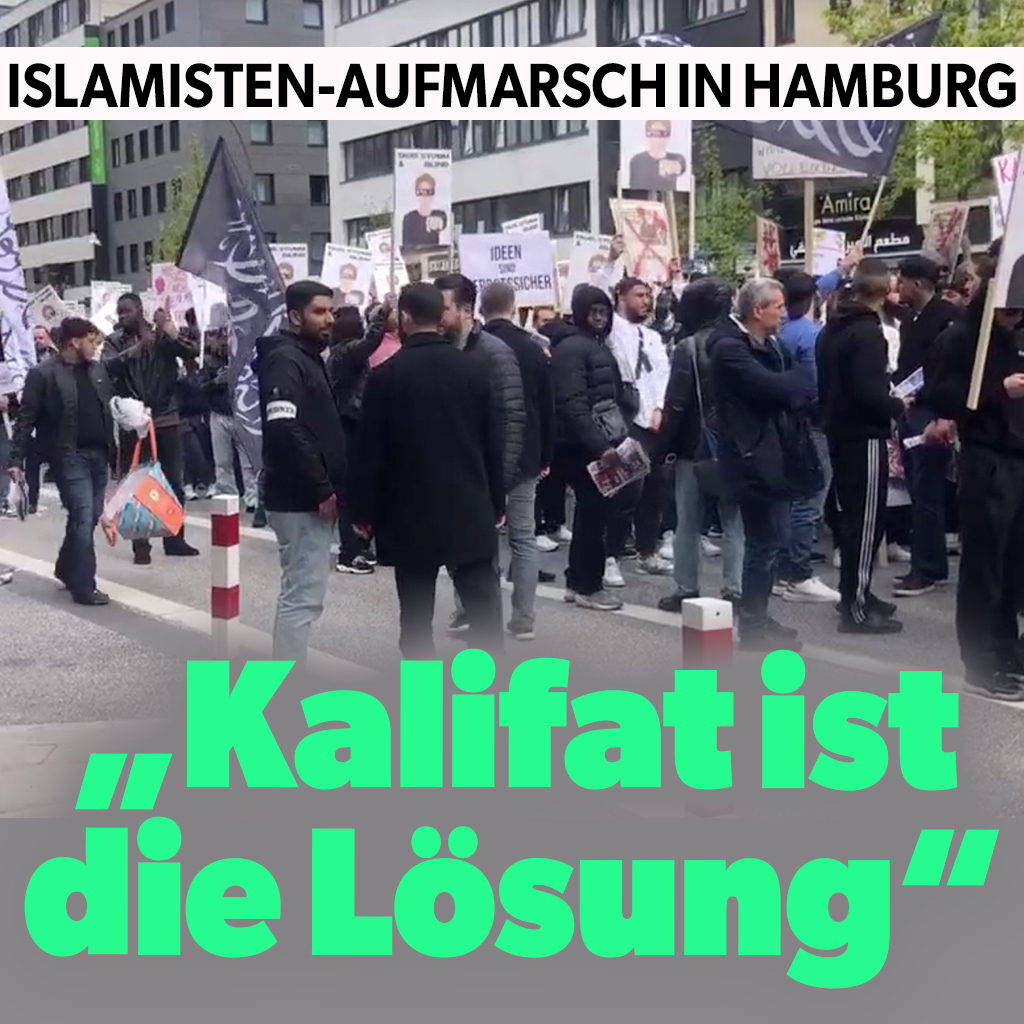 „So gehorche nicht den Lügnern“ – unter diesem Motto demonstrierten am Samstag hunderte Menschen in Hamburg. Aufgerufen hatte die Gruppierung Muslim Interaktiv, die vom Verfassungsschutz beobachtet wird. Die Menge forderte: „Kalifat ist die Lösung.“ nius.de/news/islamiste…