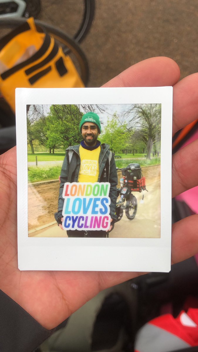 Loving my #LondonLovesCycling Polaroid from @Westminster_LCC ride earlier today Thanks all who came on the ride, who helped and who were there with us in spirit sharing our love for cycling @London_Cycling @ZoeGarbett @SadiqKhan @Councillorsuzie