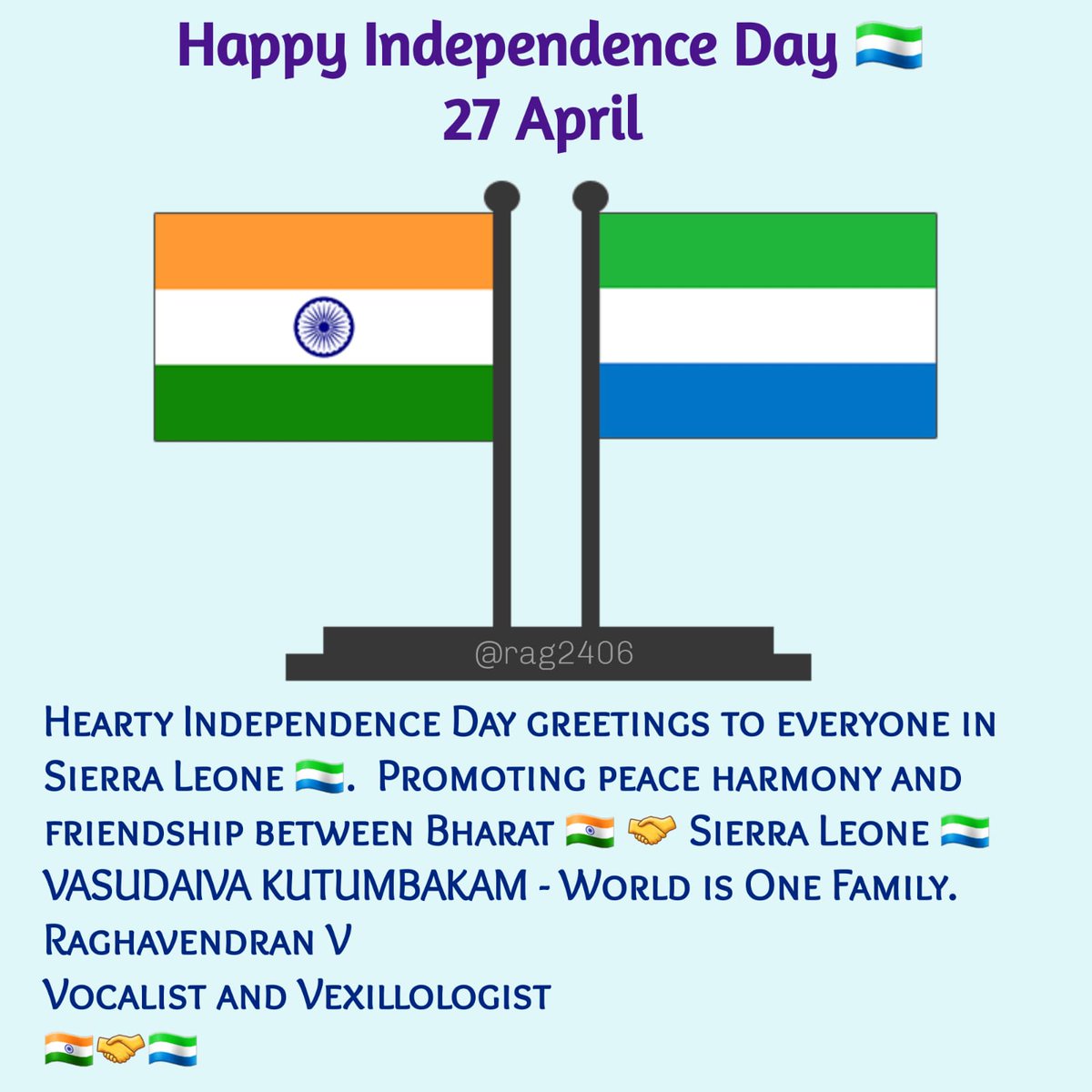 @FreetownHci @Sesaykeh @DrSJaishankar @TimKabba @MEAIndia @IndianDiplomacy Happy Independence Day to everyone in Sierra Leone 🇸🇱