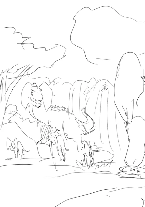 skebも少しずつ描き始めてます
これは超雑すぎるラフの一部(何のモンスターが写ってるか分かるかな?) 