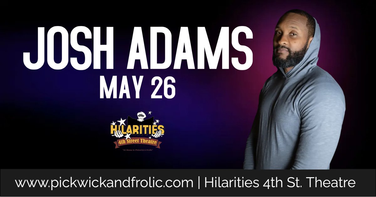 🚨JUST ANNOUNCED🚨 Josh Adams will be at Pickwick & Frolic on Sunday, May 26th! 🎟: pickwickandfrolic.com/2024/04/josh-a…