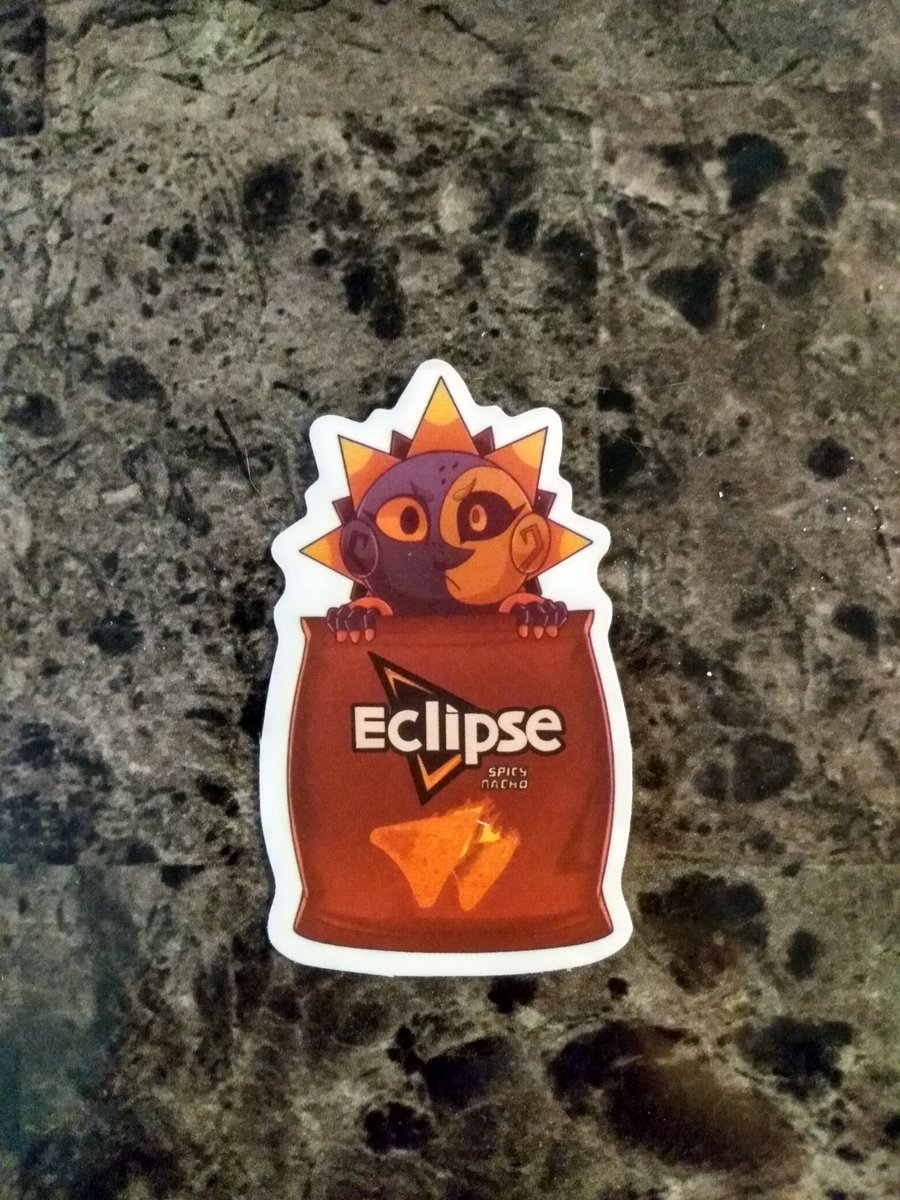 My favorite of the stickers and DORITO ECLIPSE #SAMS #SunandMoonshow I love the art for these (though the artists prob don't know their art is on here I got them from temu)