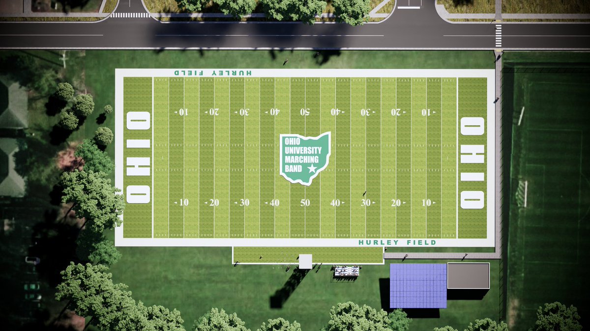 ohiou's tweet photo. 100 Years in the Making 🥁💚

With a foundational gift of $1 million from @marching110 alumni Shawn and Tracey Hurley, the Marching 110 Band Complex will be home to Hurley Field alongside numerous features that will be the best of its kind in the MAC.

📰» https://t.co/AtE1fINReu https://t.co/w6gXpkhttS