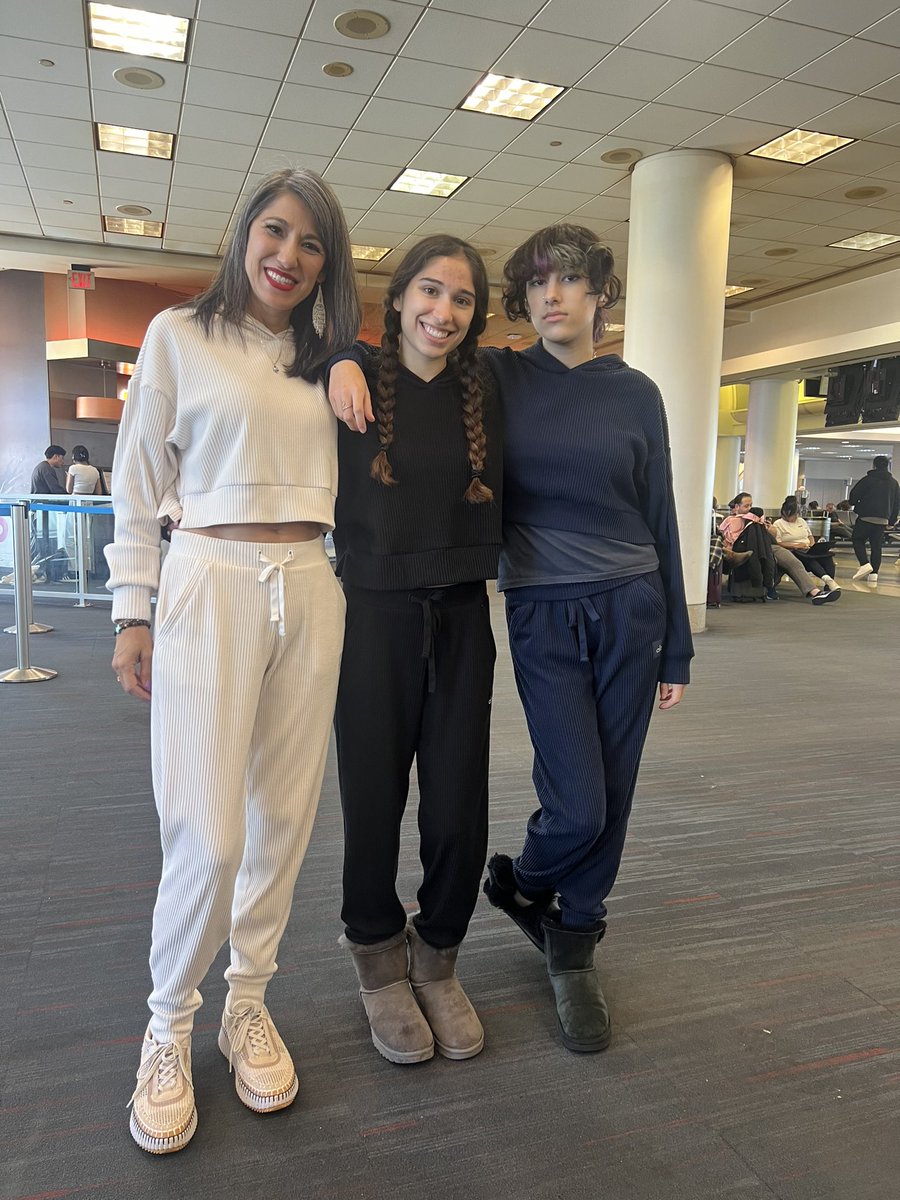 My girls wore matching Alo Tracksuits to Austin yesterday and I’m so damn proud 🥹. #BasicDadShit #Parenthood