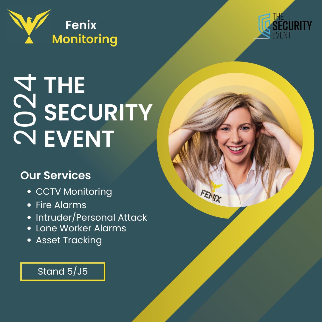 fenixmonitoring's tweet photo. Join @FenixMonitoring at @SecurityEventUK next week at Birmingham's NEC- you'll find us on Stand 5/J5 talking all things monitoring!
#CCTVMonitoring #AlarmMonitoring #VSSMonitoring
#LoneWorkerMonitoring #AssetTracking #FireAndSecurityIndustry
#Networking #SecurityExpo #TSE24 https://t.co/fG0GrzhAfa