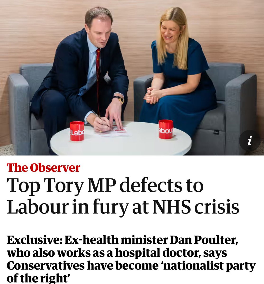 Even Tory MPs are switching to @UKLabour to fix the NHS. The Tories have made a mess of the NHS. Labour will get it back on its feet again. For all our sakes.