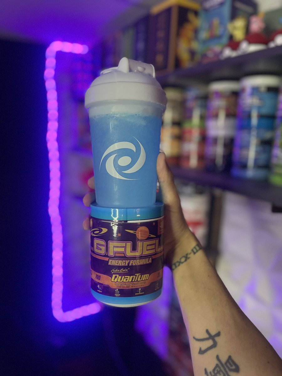 What is your GO TO flavor!? @GFuelEnergy @GammaLabs #GFUEL I’m stuck between a few, but today I made some NUKA COLA QUANTUM What’s in your shaker??