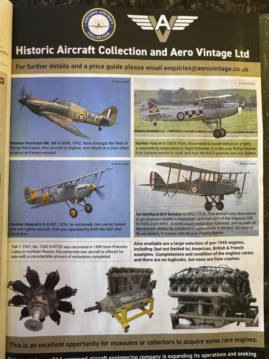 Sad to see the ad in Aeroplane for the potential sale of the Historic Aircraft Collection. It and the incredibly hardworking team that have supported them inc @derek_rusling have given much joy and paid tribute to amongst others the Poles in WW2. Hoping they stay in the UK. 🙏