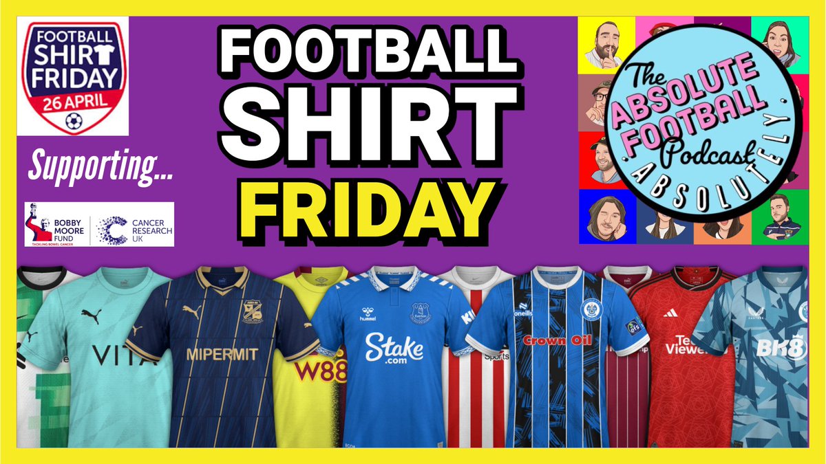 For #FootballShirtFriday for the @BobbyMooreFund supporting Cancer UK and bowel cancer as our team shared their favourite football shirts 👕 See them all here, comment on the video with your favourite shirts #footballshirts #footballkit #shirts #football #CancerResearch…