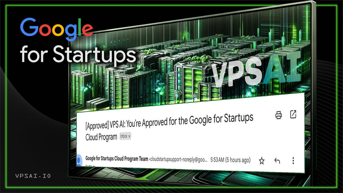 We are extremely proud to announce that VPS AI has been approved for the Google Cloud Start-Up Accelerator Program @GoogleStartups

@GoogleCloud is the 3rd largest cloud computing provider in today's digital world!

#GPU #GoogleAI #Decentralization #DePIN #Trojan #VPS