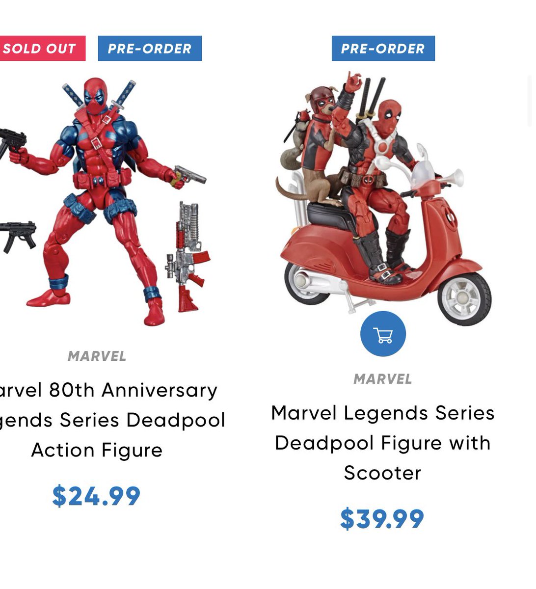 🚨    HasbroPulse  ReStock
(Preorder)

Marvel Legends Riders  (reissue)
Deadpool with Scooter
~  $39.99

hasbropulse.com/collections/ma…
