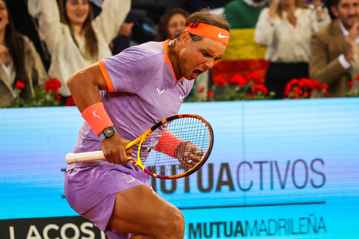HUGE WIN! Rafael Nadal beats Alex De Minaur 7-6(6), 6-3 to reach the 3rd round in Madrid. That’s his best win since 2022. He… still got it.