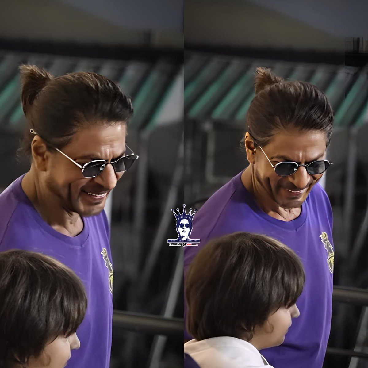 We want these smiles back in the stands SOON 💜🥰 #shahrukhkhan #AbRamKhan