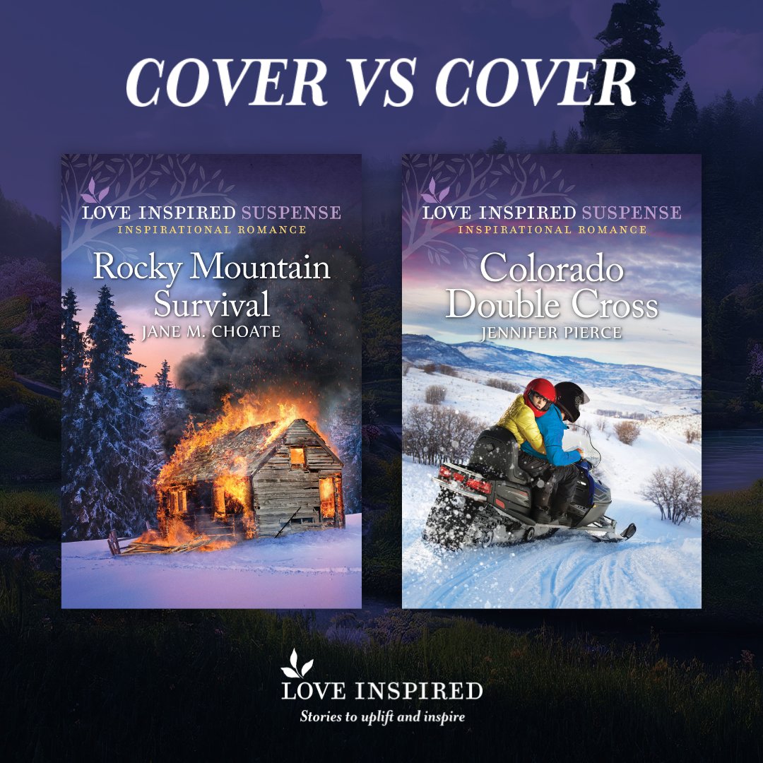 #CoverVSCover! Which suspenseful story are you going to read this weekend? ROCKY MOUNTAIN SURVIVAL by Jane M. Choate: bit.ly/3UiVbV6 COLORADO DOUBLE CROSS by @JennPiercebooks: bit.ly/3xUJVoW