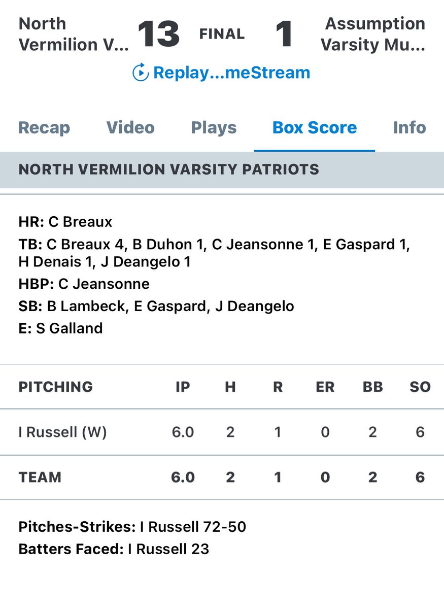 Patriot Baseball tweet media