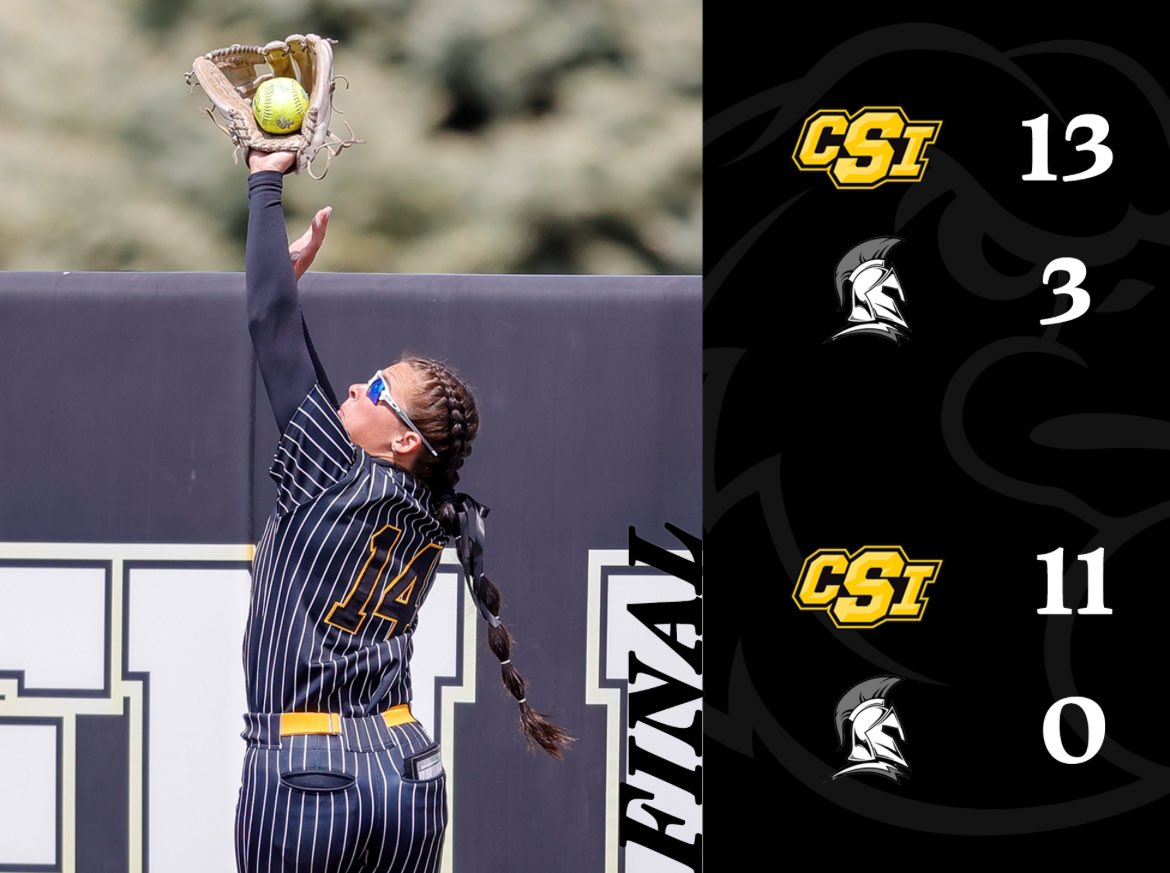 FINAL Two more run rule victories for the #7 Golden Eagles on Sophomore Day! CSI will finish out the regular season next weekend at USU-Eastern! 🦅🥎
