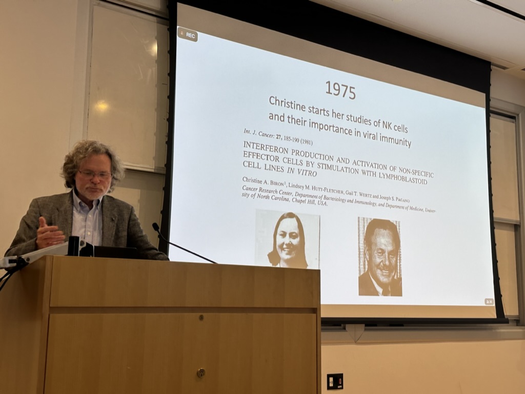 Was awesome having Dr. Lewis Lanier (UCSF) present the third annual Dr. Christine Biron Lecture at Brown University this week and giving the history of NK cells - from their slow start to their meteoric rise! @ImmunologyAAI @brown_mmi