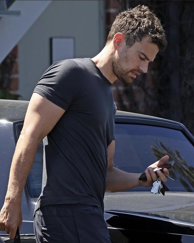 him on his way to workout & me trying to work out how he keeps getting finer & finer 😪 #theojames